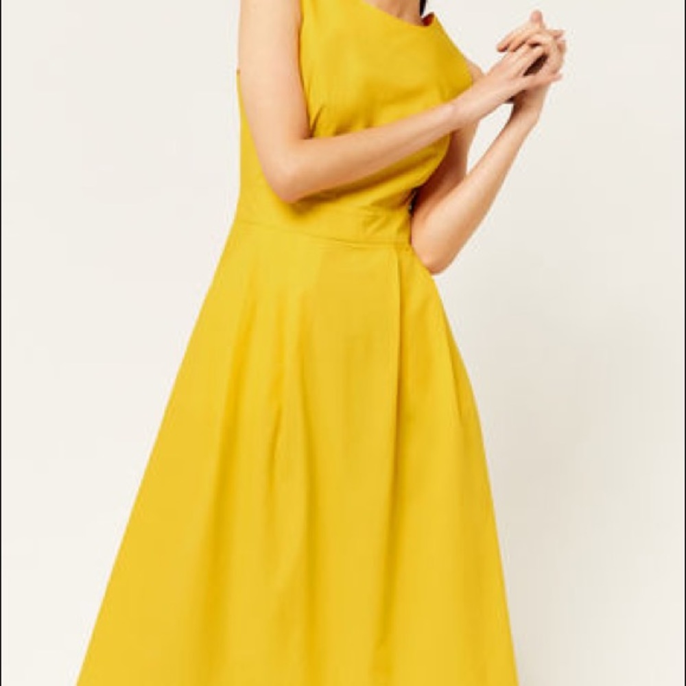 New York and company yellow midi dress